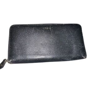 Lodis Leather black Zip Around Wallet